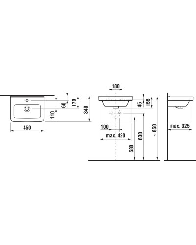 Раковина 45x34 см Jika Cubito 8114220001041