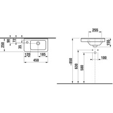 Раковина 45x25 см Jika Cubito 8114230001051