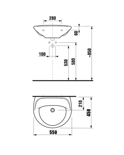 Раковина 55x45 Jika Lyra 8142710001099