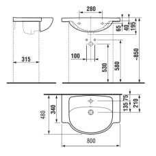 Раковина 80x48 Jika Lyra Plus 8133870001041