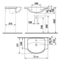 Раковина 70x48 Jika Lyra Plus 8133850001041