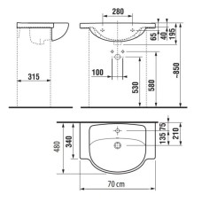 Раковина 70x48 Jika Lyra Plus 8133850001041