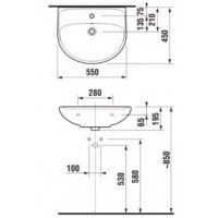 Раковина 55x45 см Jika Lyra Plus 8143820001049