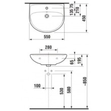 Раковина 55x45 см Jika Lyra Plus 8143820001049