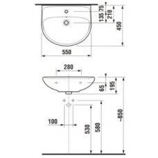 Раковина 55x45 см Jika Lyra Plus 8143820001049
