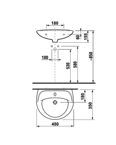 Раковина 45x35 см Jika Lyra Euroline 8142730001045
