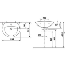 Раковина 65x52 см Jika Lyra Euroline 8142740001045