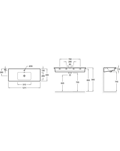 Раковина 121,1х46,5 см Jacob Delafon Vox  EXAB112-00