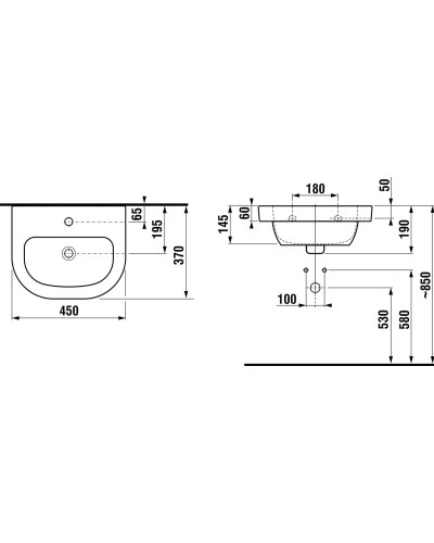 Раковина 45x37 см Jika Olymp 8156140001041