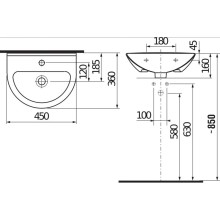 Раковина 45x36 см Jika Mio 8157110001041