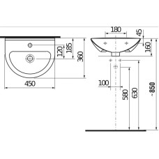 Раковина 45x36 см Jika Mio 8157110001041
