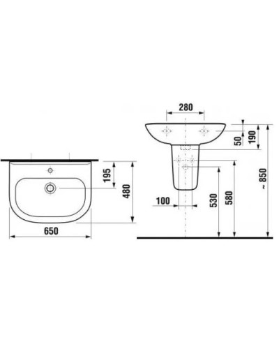 Раковина 60x48 Jika Olymp 8106140001041
