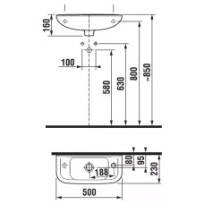 Раковина 50x23 см Jika Olymp 8156130001061