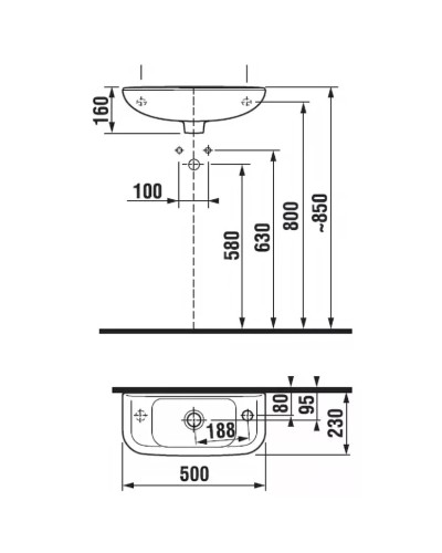 Раковина 50x23 см Jika Olymp 8156130001061