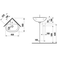 Раковина 45x46 см Jika Olymp 8166120001041
