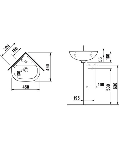 Раковина 45x46 см Jika Olymp 8166120001041