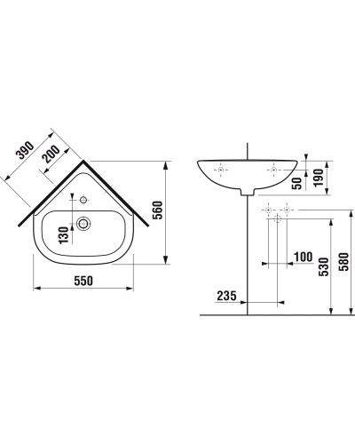Раковина 55x56 см Jika Olymp 8166140001041