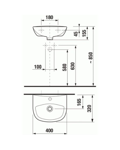Раковина 40x32 см Jika Zeta 8153930001041