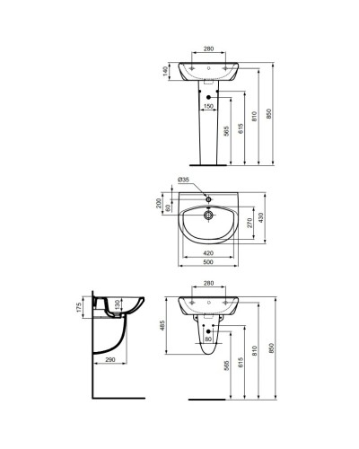 Раковина 50х43 см Vidima Seva Fresh W411561