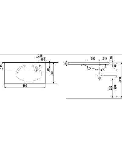 Раковина 80x38,5 см Jika Tigo 8122180001061