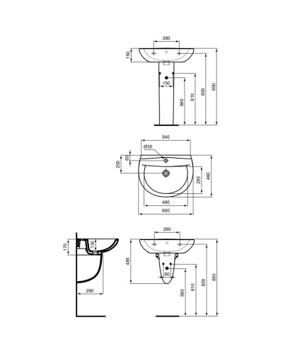 Раковина 60х46 см Vidima Sirius W413961