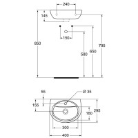 Раковина 40х29,5 см Vidima Sirius W418661