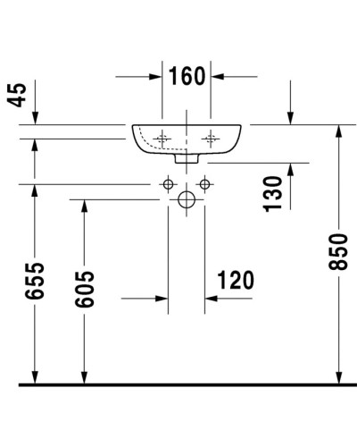 Раковина 36х27 см Duravit D-Code 07053600002
