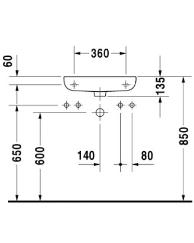 Раковина 50х22 см Duravit D-Code 07065000002