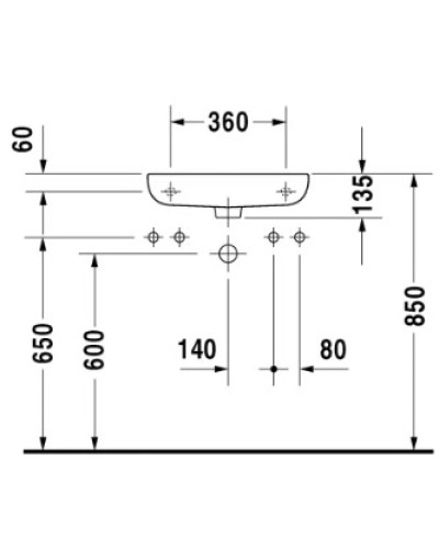 Раковина 50х22 см Duravit D-Code 07065000082