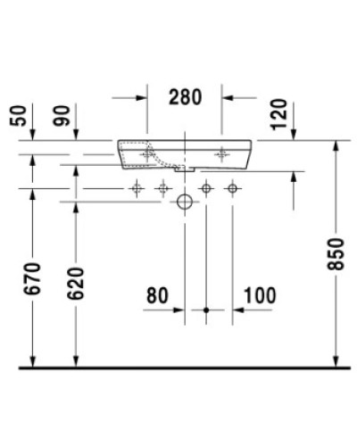 Раковина 50х22 см Duravit DuraStyle 0713500009