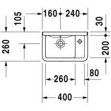 Раковина 40х26 см Duravit Starck 3 0751400000