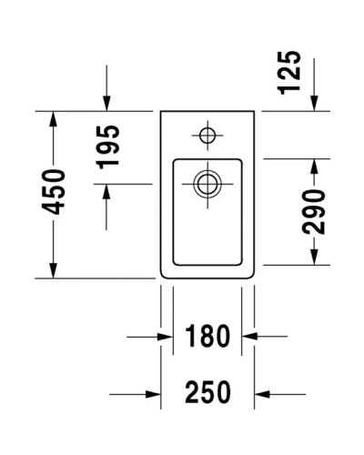 Раковина 45х25 см Duravit Vero 0702250000