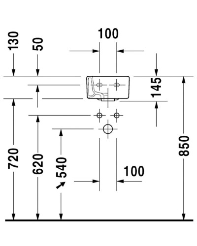 Раковина 45х25 см Duravit Vero 0702250000