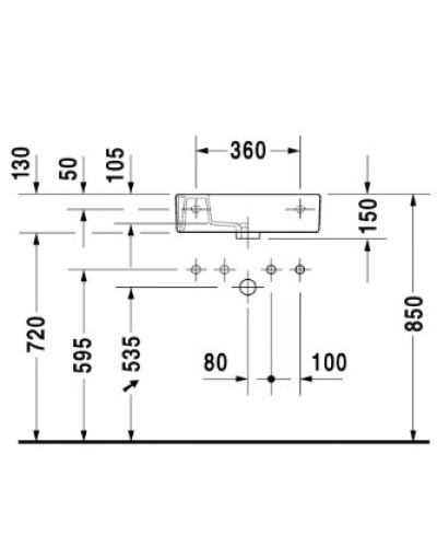 Раковина 50х25 см Duravit Vero 0703500009