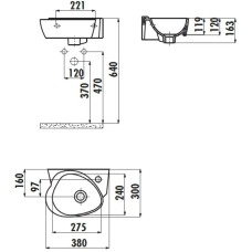 Раковина 38х30 см Creavit Cocuk Decor CK035-00CB00E-FF00