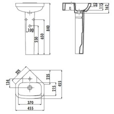 Раковина 45,5х45,5 см Creavit Corner VT14525300