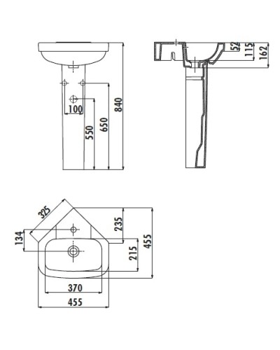 Раковина 45,5х45,5 см Creavit Corner VT14525300