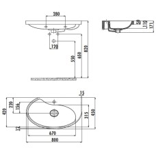 Раковина 80х45 см Creavit Minimal AP080-00CB00E-0000