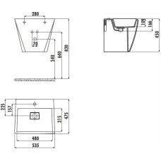 Раковина 53,5х47,5 см Creavit CR0550000