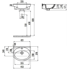 Раковина 45,3х37,8 см Creavit Etol ET04500000