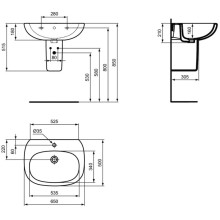 Раковина 65х50 см Ideal Standard Tesi T351301