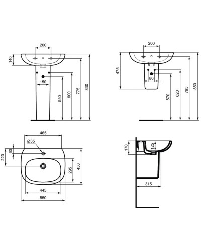 Раковина 55х45 см Ideal Standard Tesi T351501