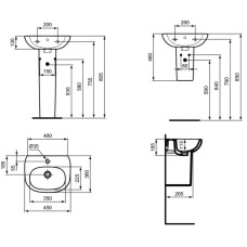 Раковина 45х36 см Ideal Standard Tesi T009501