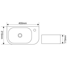 Раковина 40х21,5 см Melana 78204L-805