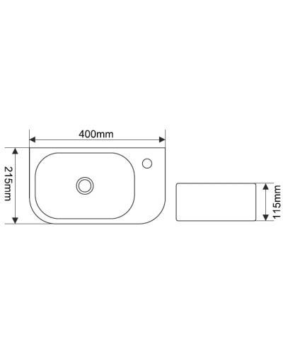 Раковина 40х21,5 см Melana 78204L-805