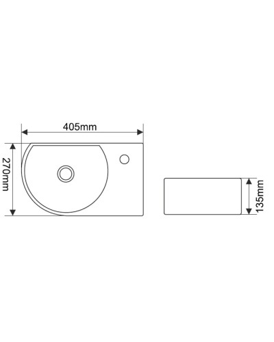 Раковина 40,5х27 см Melana 7954L-805