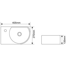 Раковина 40,5х27 см Melana 7954R-805