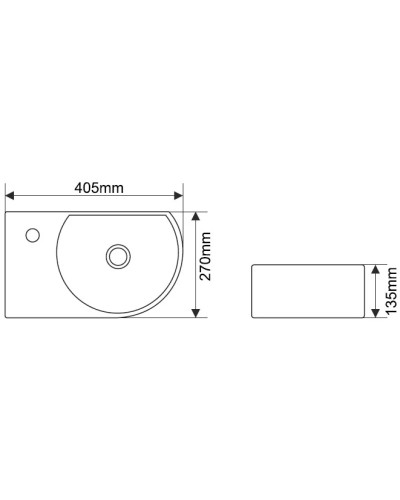 Раковина 40,5х27 см Melana 7954R-805