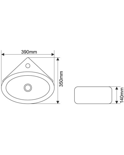 Раковина 39х35 см Melana E604-805