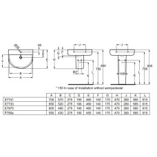 Раковина 65х46 см Ideal Standard Connect Arc E773301